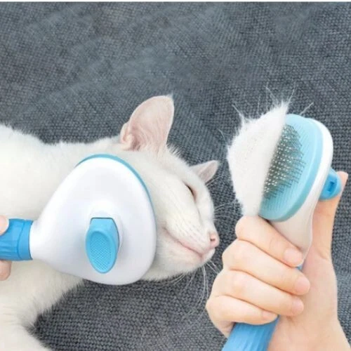 Pet Hair Removal Comb Dog Cat Grooming Massage Deshedding Self Cleaning Brush 6
