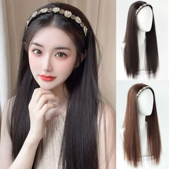 Lolita Wig Half Headband Wig Long Straight Headband Wig Heat Resistant Wig