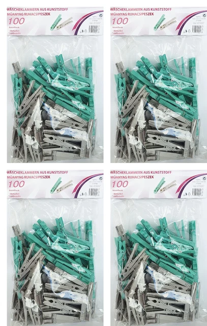 Wäscheklammern ab100 Stück Clips Klammern Robust aus stabilem Kunststoff