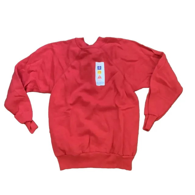 Vintage FL Robinson Blank Red Raglan Sweatshirt USA made Kids Large (14-16) New