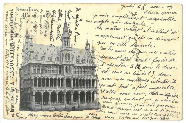 CPA Carte Postale Ancienne BELGIQUE, BRUXELLES, Maison du Roi, circulée 1903