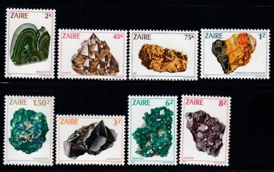 ZAIRE Minerals MNH set