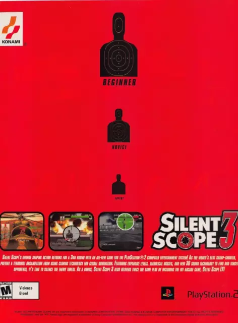 Silent Scope 3 Magazine Print Ad Promo Art Playstation Konami Corporation
