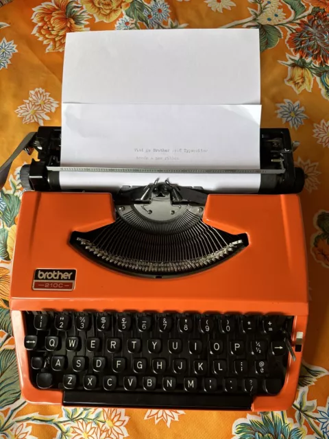 vintage brother 210c typewriter orange