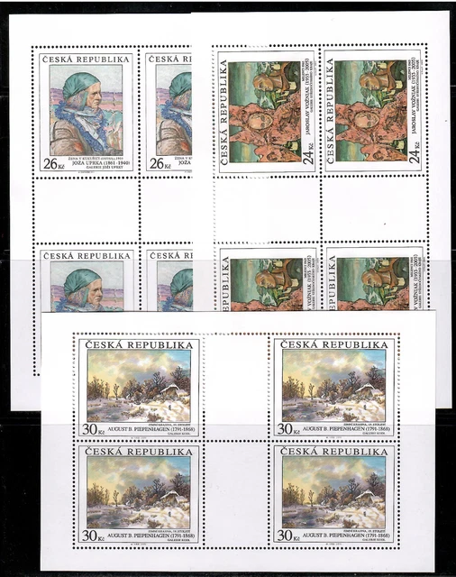 Tschechische Republik 2011 - Mi. 703 - 705 "Gemälde" im Kleinbogen postfrisch