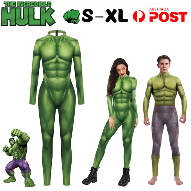 Hulk Avenger Muscle Jumpsuits Superhero Cosplay Costume Halloween Fancy Dress AU