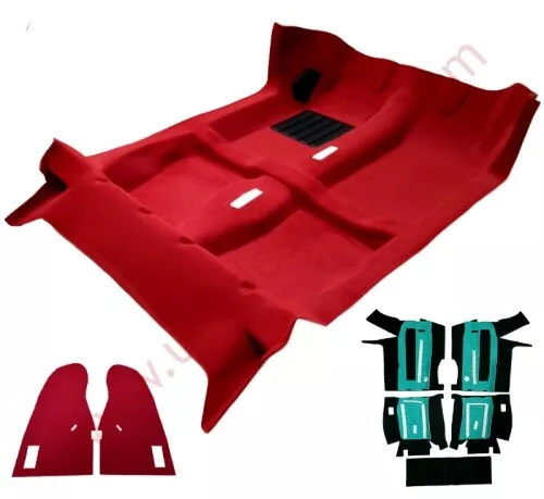 Moquette Rouge + Console Centrale + Isolant Peugeot 205 Cti - Cabriolet Phase 1