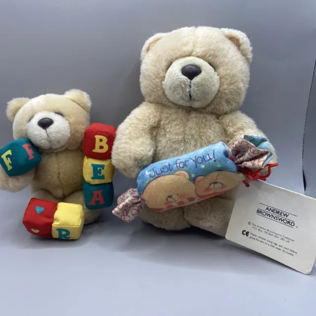 Teddy Bears x2 Vintage soft toy / The Andrew Brownsword Collection -AB-