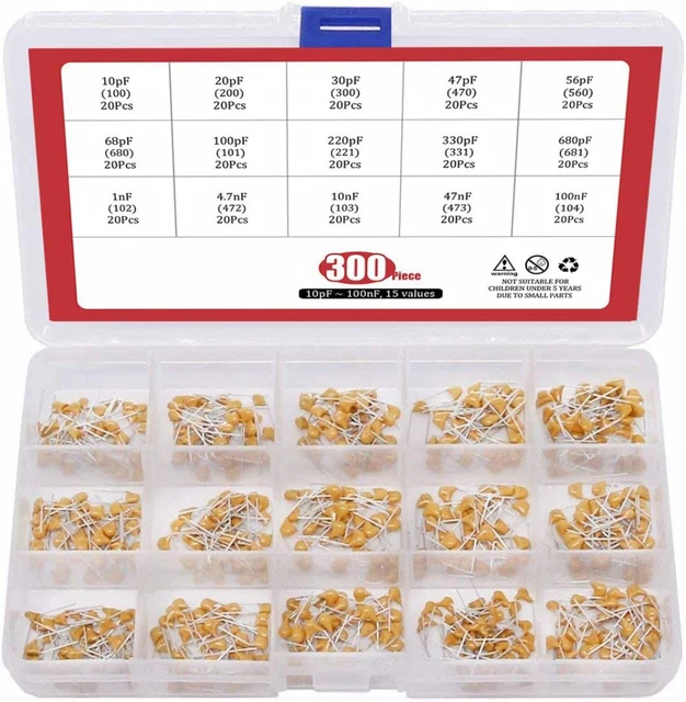 ARCELI [10pF à 100nF Kit d'assortiment de condensateurs pour puces en...