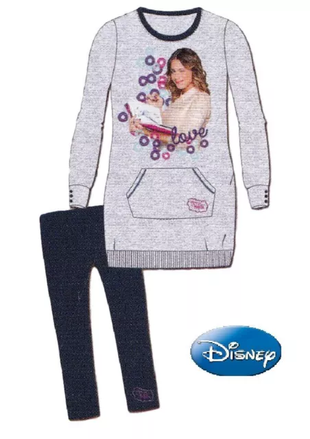 Pigiama Bimba. Maxi Blusa ML. + Leggings. Caldo cotone- DISNEY VIOLETTA WD22587