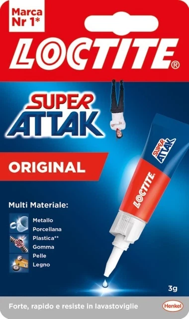 Loctite super attak original adesivo istantaneo per tutti i materiali forte e ra