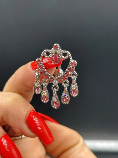 Set 7 Piercing Ombelico Ipoallergenici - Design Cuore E Farfalla, Per Donne - Foto 4