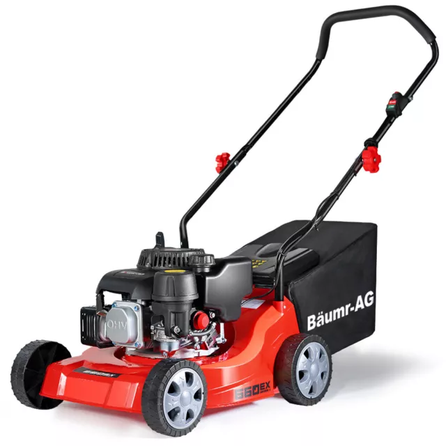 Baumr-AG 139cc Lawn Mower 4-Stroke 16 Inch Petrol Lawnmower Hand Push Engine 35L