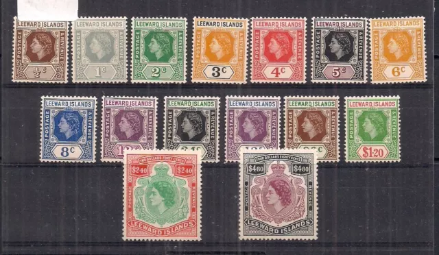 Leeward Islands-Qe11 1954 Set Of 15.Sg 126-140.Mounted Mint.very Nice Set.