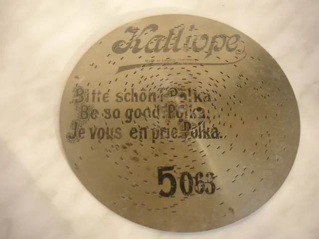 Bitte schön Polka Kalliope Platte 24,5cm Polyphon Symphonion clock music disc