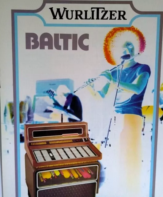 Wurlitzer Baltic Jukebox Flyer Original Phonograph Music Art 8.25" x 11.5