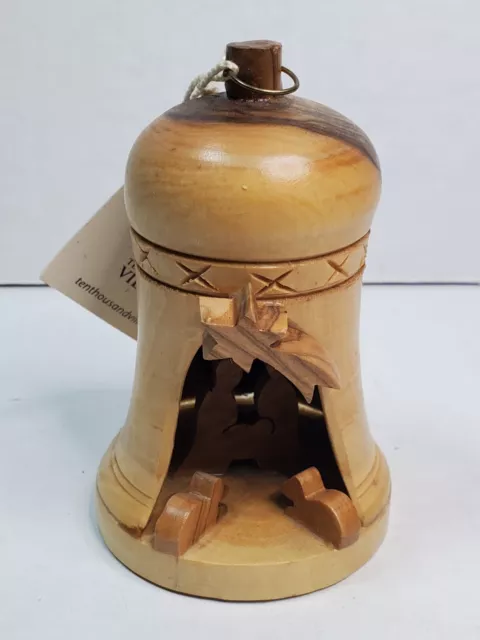 Ten Thousand Villages Small Bell Shaped Wood Nativity