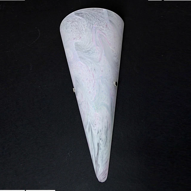Lampada Da Parete Applique In Vetro Di Murano Di Modernariato A Cono Satinato