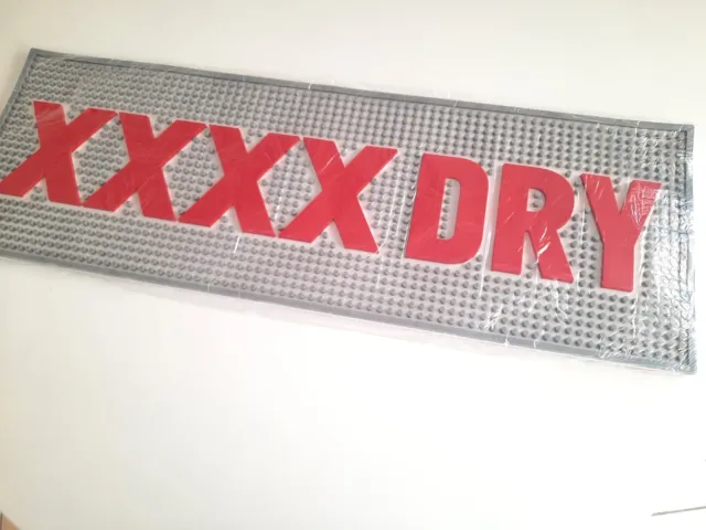 XXXX Dry Beer Mat, Bar Runner,  Bar Mat Dimpled PVC Rubber