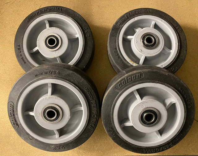 4 COLSON PERFORMA WHEEL 6"x1-1/2", 3/8" BEARING,PRECISION DOUBLE SEALED BEARINGS