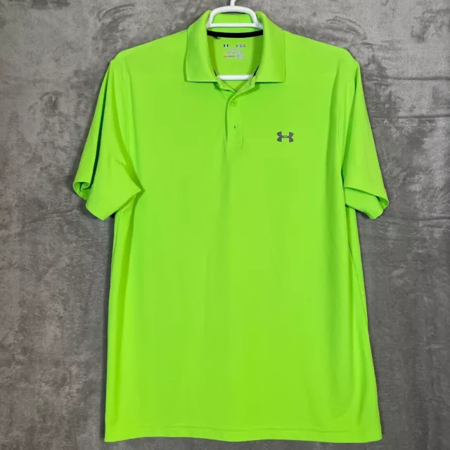 Under Armour Heatgear Polo Shirt Men's Size XL Loose Fit Short Sleeves Green