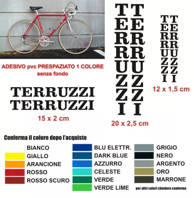 KIT ADESIVI TERRUZZI Bici vintage sticker decals Bike telaio corsa road EUR  9,90 - PicClick IT