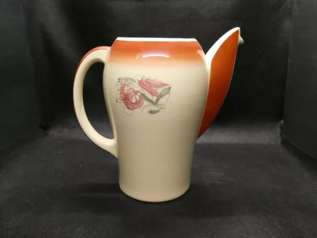 Vintage Suzie Cooper "Tiger Lily in Red" Kestral Shaped Coffee Pot - Missing Lid 3