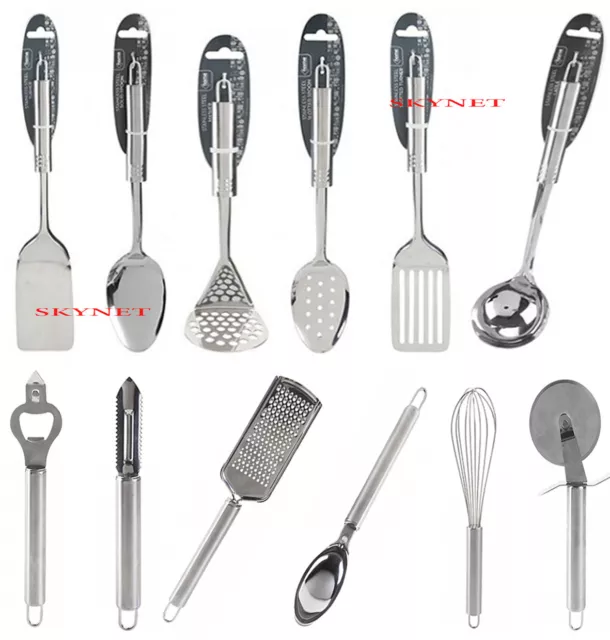 Premium kitchen Utensil Set Stainless Steel Turner Ladle Masher Slotted Spoon