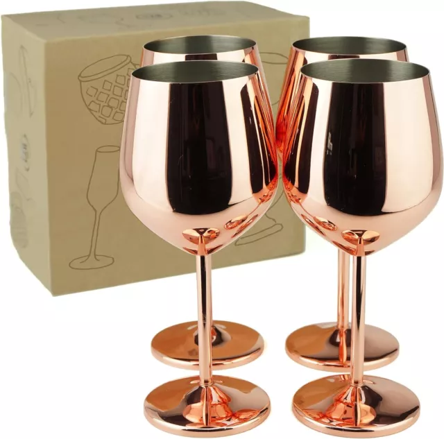 Large Stainless Steel Wine Glasses Unbreakable Metal Drink Cups 500ml Goblet Cup