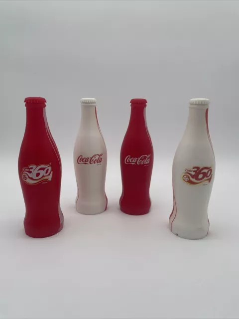 Coca Cola Flasche Kunststoff 4 Stück Coke 360 Kegel rot weiß Gut