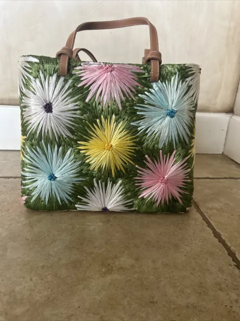 Kate Spade New York Floral Straw Tote Purse - MINT CONDITION Perfect For Easter!