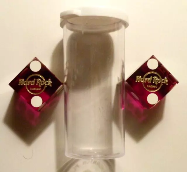 RARE CASINO DICE HARD ROCK CASINO LAKE TAHOE, NV. w/ tube / clear purple #4754