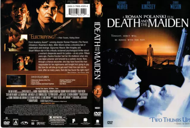 Death and the Maiden DVD Region 1 Roman Polanski Sigourney Weaver Ben Kingsley