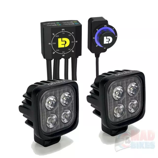 Denali S4 LED Spot Feux & Dialdim Smart Contrôleur Moto Pack Kit