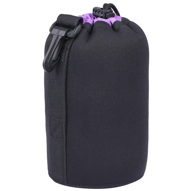 Bolsa de lentes de neopreno para cámara cordón impermeable bolsa suave a prueba de golpes (L)