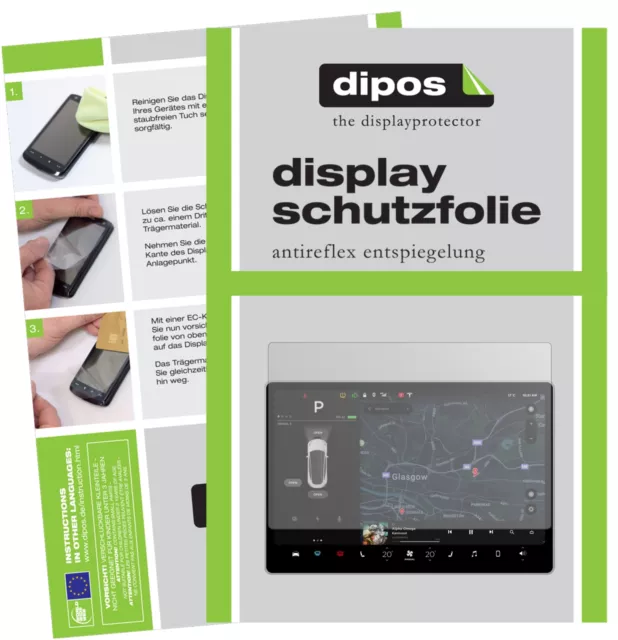 2x Schutzfolie für Tesla Model 3 Display matt Displayschutzfolie Folie Display