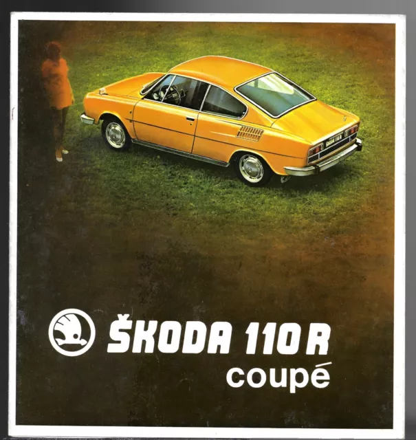 Skoda S110 R Coupe 1972 UK Market Foldout Sales Brochure