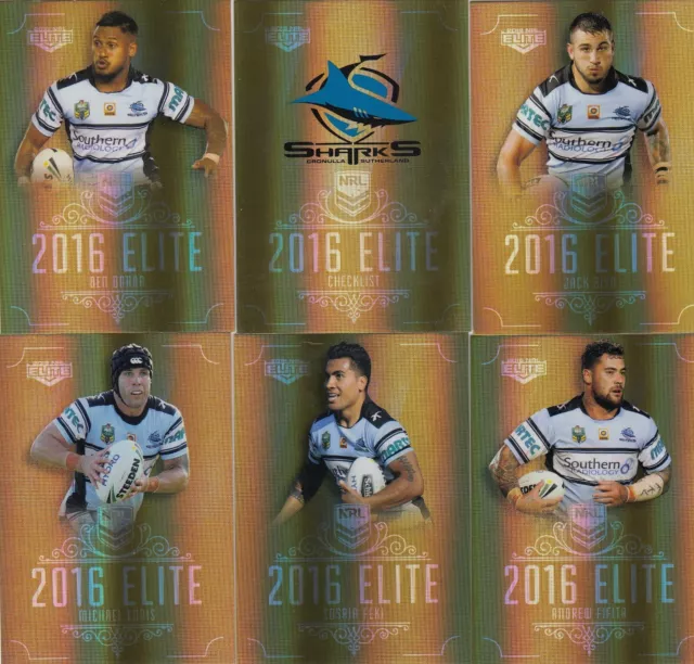 2016 Tla/Esp Nrl Elite Trading Card Gold Parallel Card Team Set Sharks Minus #45