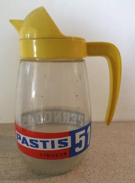Carafe Pastis 51/Pernod 45 en verre 1 litre french water jug