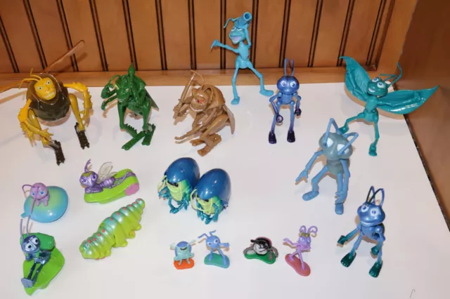 Disney Pixar Bugs Life Figures:  Flik & Enemy Molt, Hopper