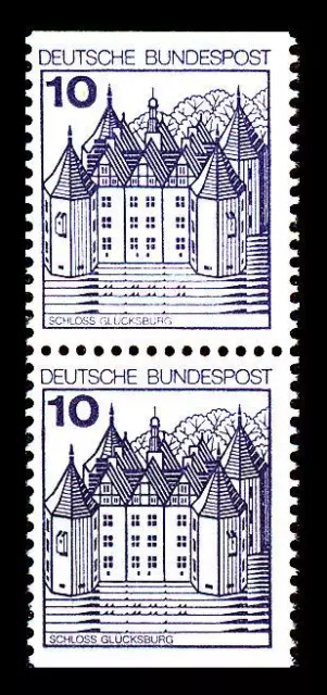 BUND B.u.S., Mi. 913 C/D I**, 10 Pf. senkrechtes Paar oben und unten geschnitten
