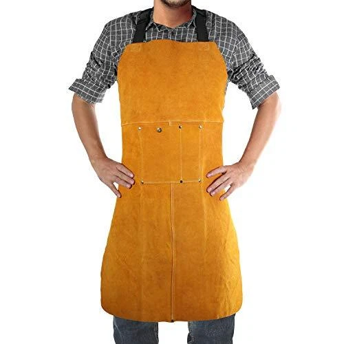 Leather Welding Work Apron,Heat&Flame Resistant, Protective Clothing or
