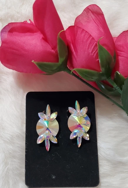 Ballroom Dance Jewelry Earrings Crystal AB Clip on Ballroom Dance Jewelry