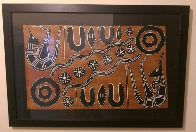 INDIGENOUS ARTIST &JUDDA& Aboriginal Art Dot Painting on Canvas Signed ...