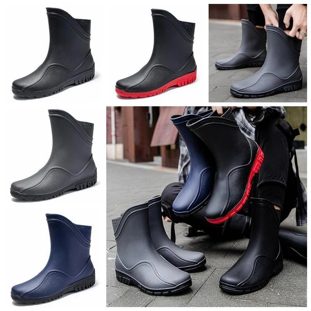 MENS RAIN BOOTS Nonslip And Lightweight Car Wash Fishing Rubber Shoes