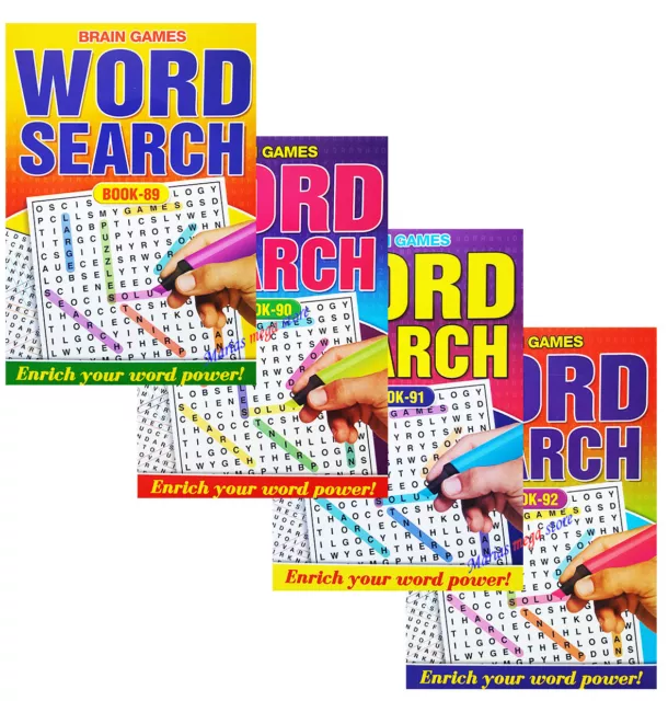 Set Of 4 x Wordsearch Word Search Puzzle Book Travel Books Mind 516 Puzzles