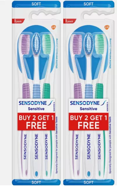 6xSensodyne Sensitive Toothbrush Soft Bristles Effective Gentle Cleaning