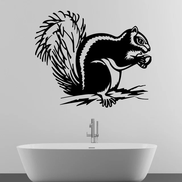 Squirrel with Acorn Animal Wall Sticker Decal Transfer Home Nature Vinyl UK