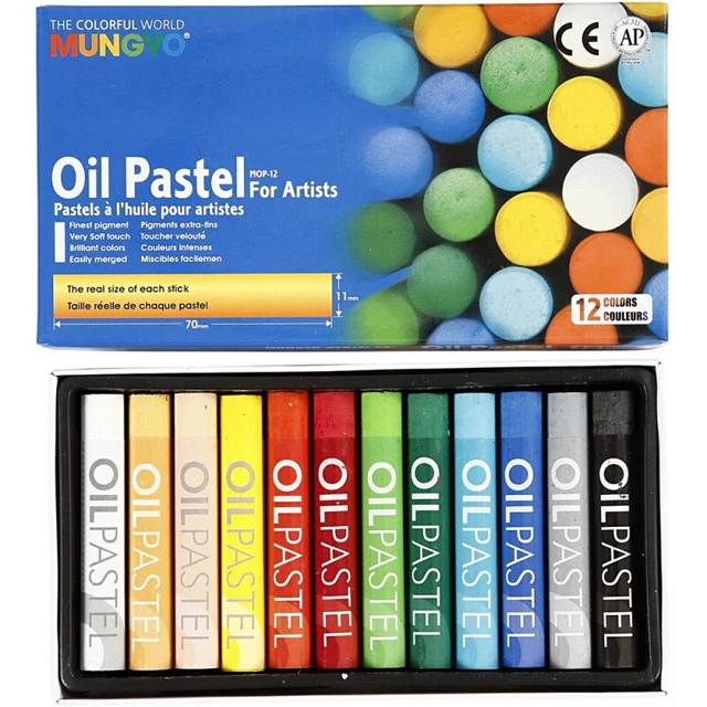 Lot de 12 Pastels à l'huile pour artistes, Pigments extra-fins, 7 x 1,1 cm