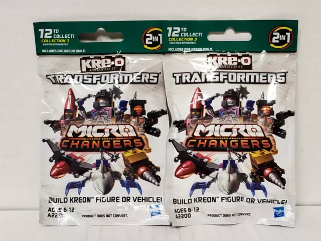 Lot of 2 KRE-O Transformers Micro Changers Collection 3 Blind Bags New & Sealed